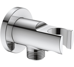 Soporte de ducha cilindrico con toma 1/2" Cromado Kloe