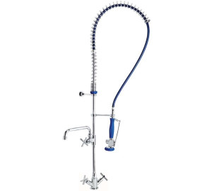 Columna prelavado alta con monobloc mezclador y caño 1/2" Cocina Industrial
