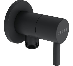 Válvula de escuadra redonda 1/2" x 3/8" Negro