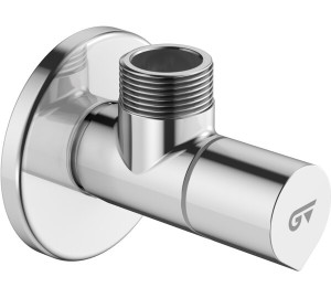 Válvula de escuadra cromada con montura ceramica