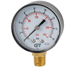 Manómetro Ø 53, salida inferior, rosca NPT 1/4"