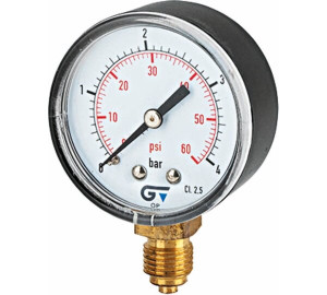 Manómetro Ø 53, salida inferior, rosca BSP 1/4"