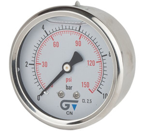 Manómetro Ø 63 con glicerina, salida posterior, rosca BSP
