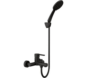 Monomando de baño con kit Negro Oslo Black