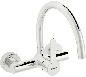 Grifo de cocina monomando mural 15 cm Cromado Oslo