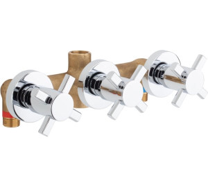 Grupo ducha empotrado 8” con inversor Cromado Kross