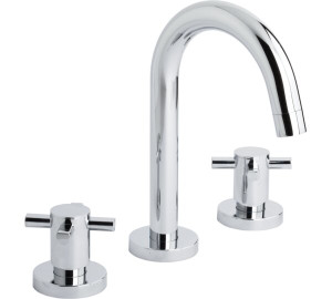 Batería de lavabo caño cisne Cromado Kross