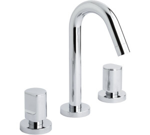 Batería de lavabo caño inclinado Cromado Kalo