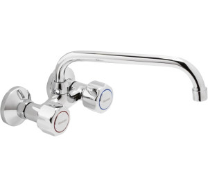 Grifo de cocina mural 15 cm caño tubo alto 18 cm Cromado Gamma