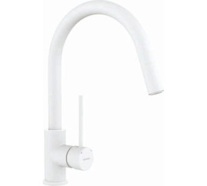 Grifo de cocina monomando caño extraible Blanco Tau