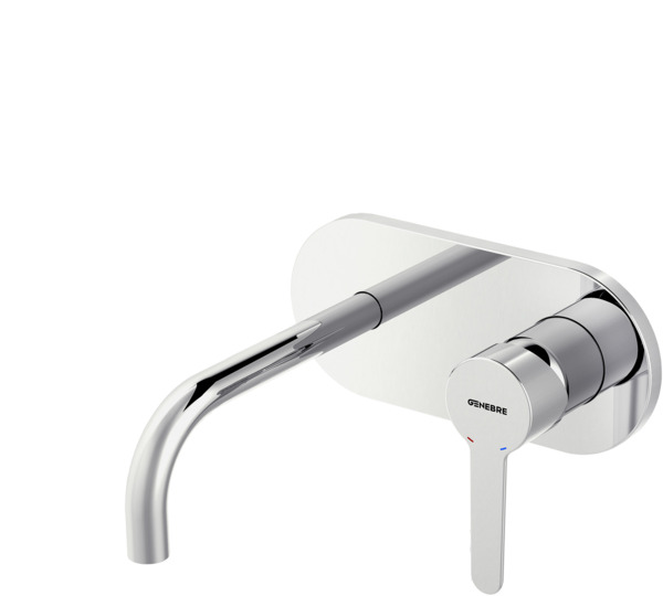 Monomando de lavabo empotrado caño 16 cm Cromado Oslo