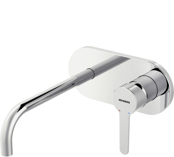 Monomando de lavabo empotrado caño 22 cm Cromado Oslo